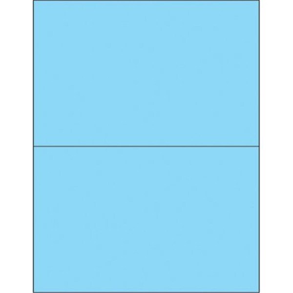 Officespace 8.5 x 5.5 in. Fluorescent Pastel Blue Rectangle Laser Labels, 200PK OF2536994 - main